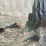 Oil on canvas seascape