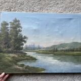 Painting, landscape signed E. Pirson 1969