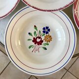 Set of 6 mismatched hollow plates Digoin Sarreguemines and Lunéville 40s
