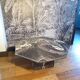 Table basse en marbre noir octogonale 1970-80