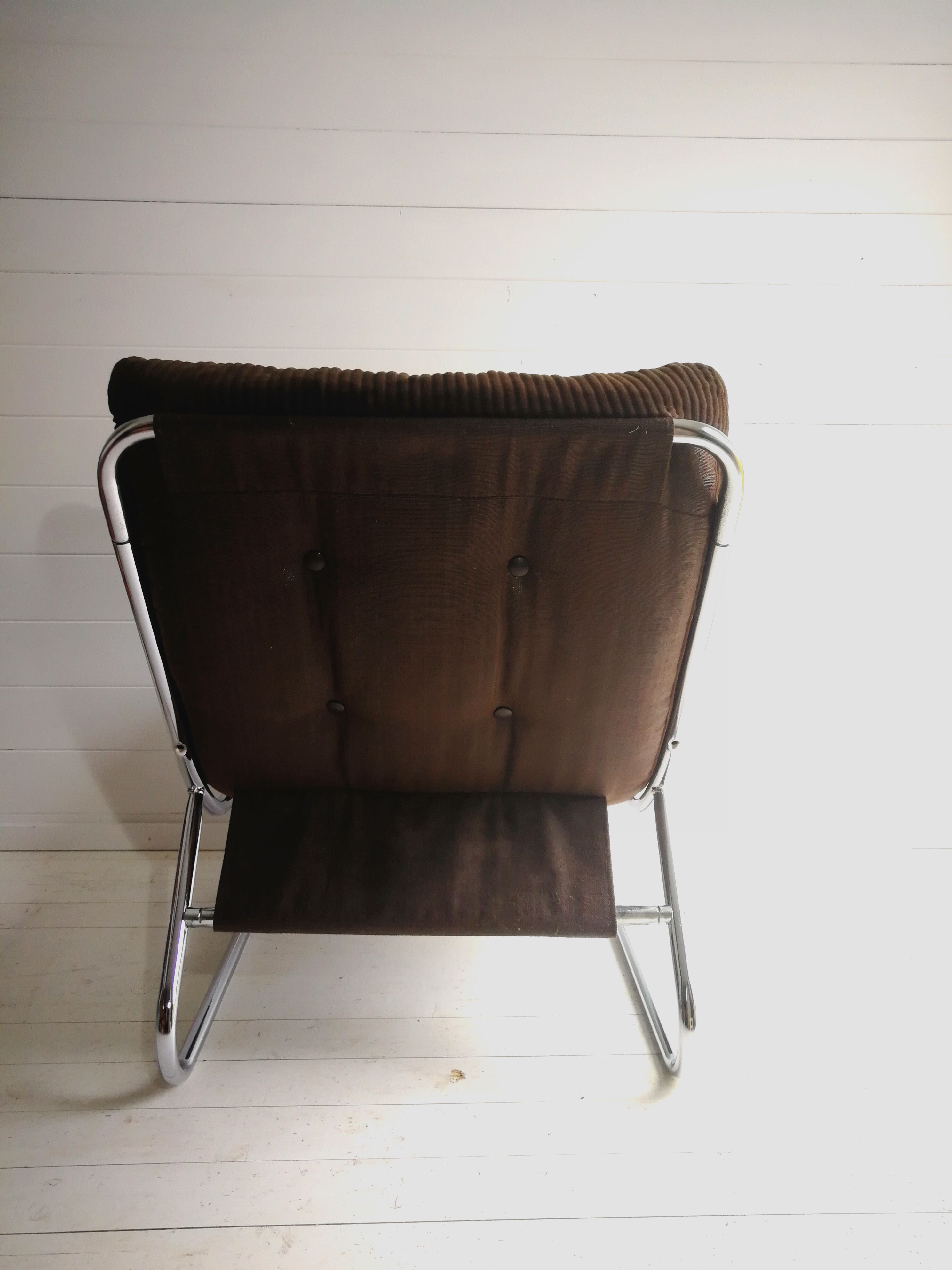 Retro Vintage Mid Century Peter Hoyte Chrome Sling Lounge Chair