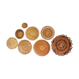 Wall composition of 8 baskets wicker