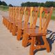 Set 8 vintage Pine dutch dining chairs solid wood 1970s