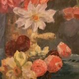 Painting, oil on canvas 1900 bouquet of flowers