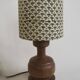 Wooden lamp with block print shade
