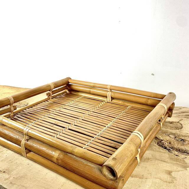 Rattan serving tray