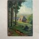 Small oil on old cardboard