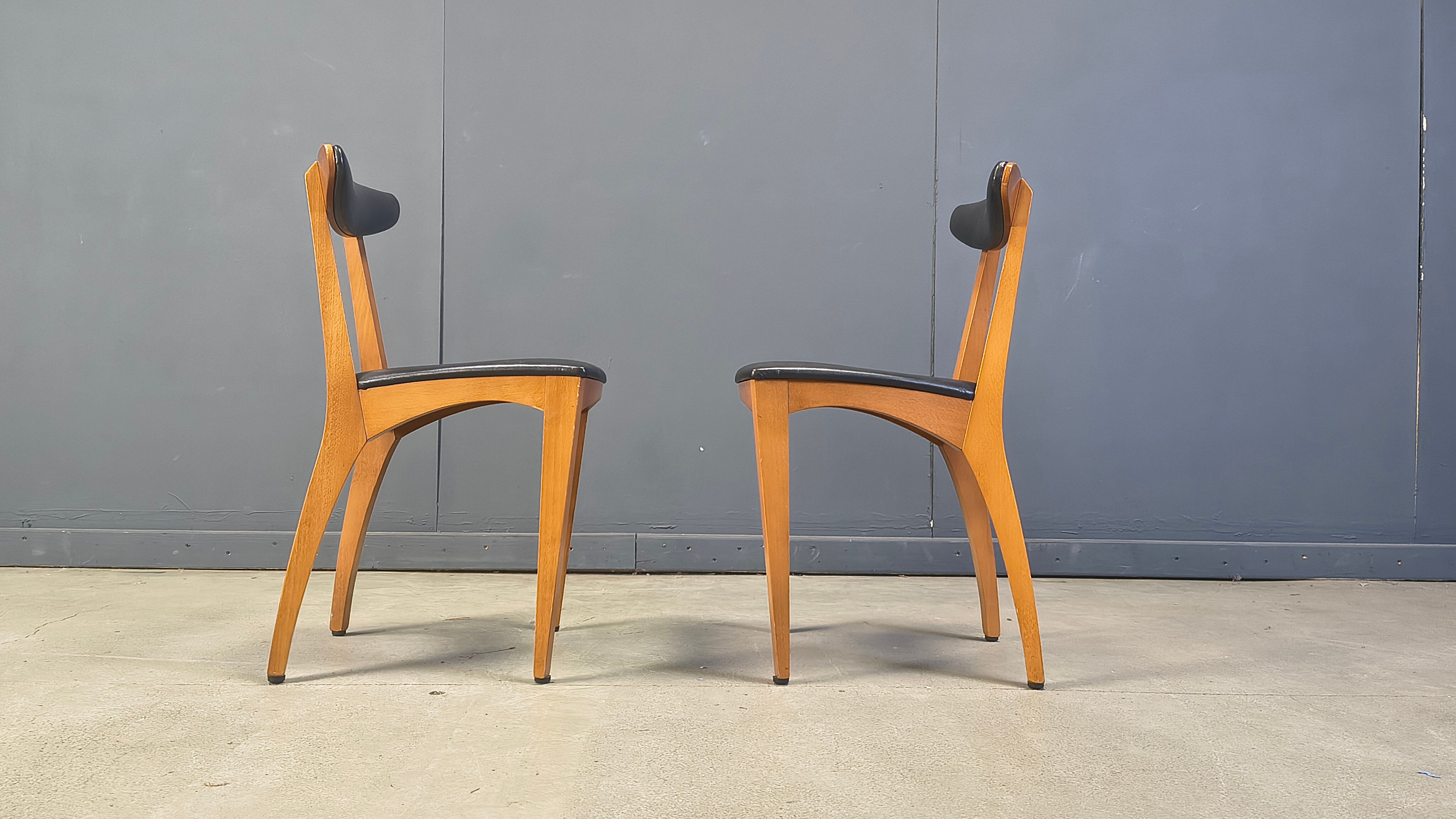 Mid-century Belgian dining chairs, set of 10, 1960s