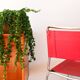 Set of 4 tubular chairs in Red Italy split leather, Design, 1970