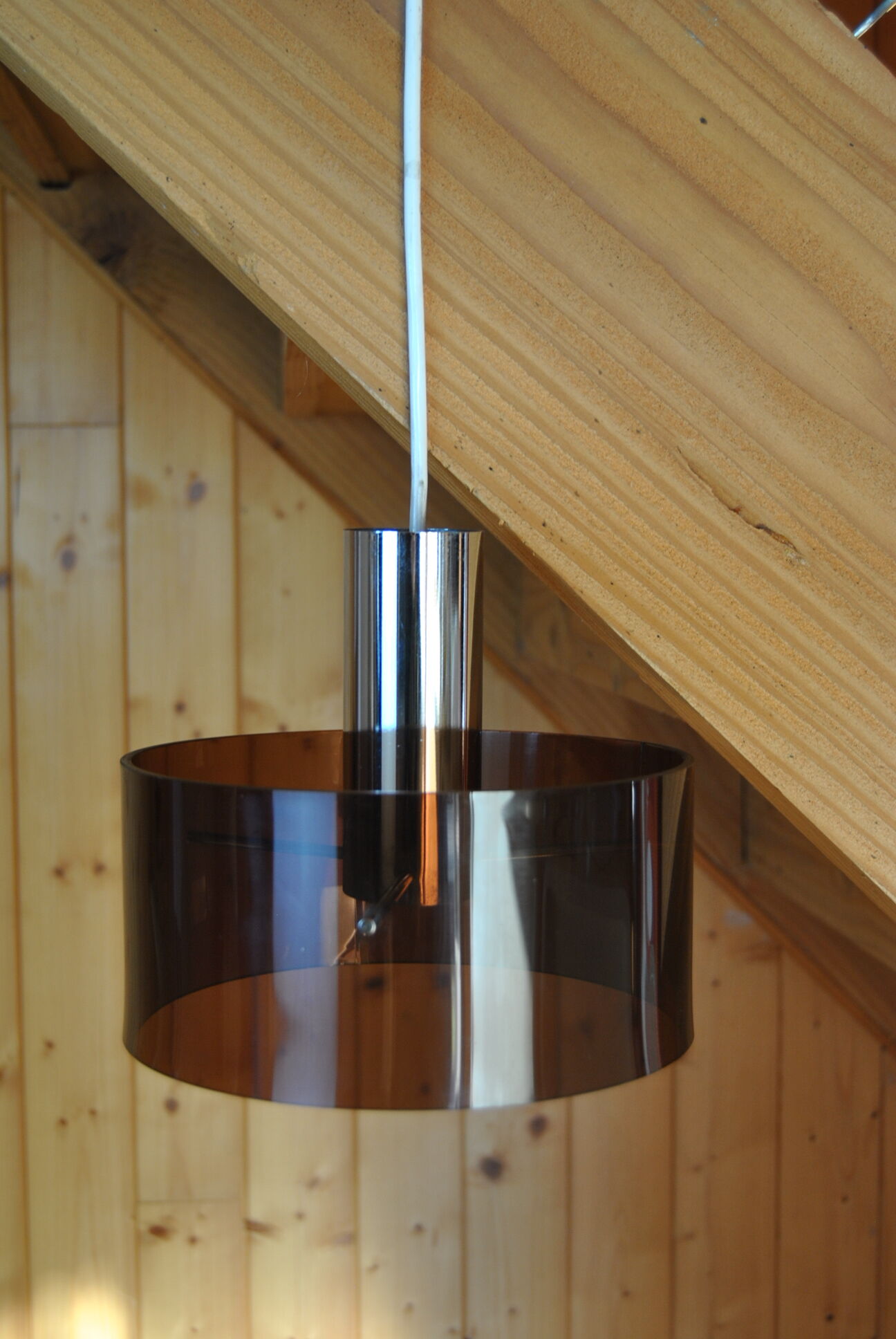 Smoked plexiglass chandelier 1970s