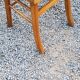 Set of 4 bistro chairs in beech and blond oak from the 50s