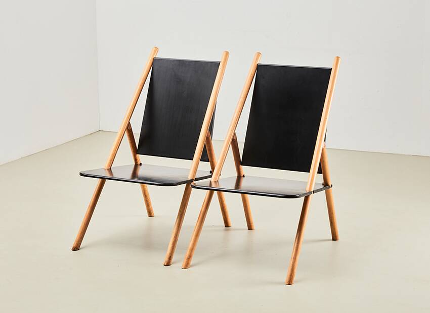 Yrjo Wiherheimo & Rudi Merz Rare Pair of Pinna Lounge Chairs for Korkeakosko Oy Finland 1970s