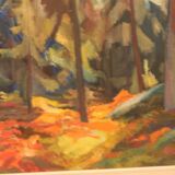 Original Mid Century Swedish Oil on Canvas – “Pine Forest” by Frans Be
