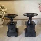 Old pair of marble vase bookends.