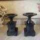 Old pair of marble vase bookends.