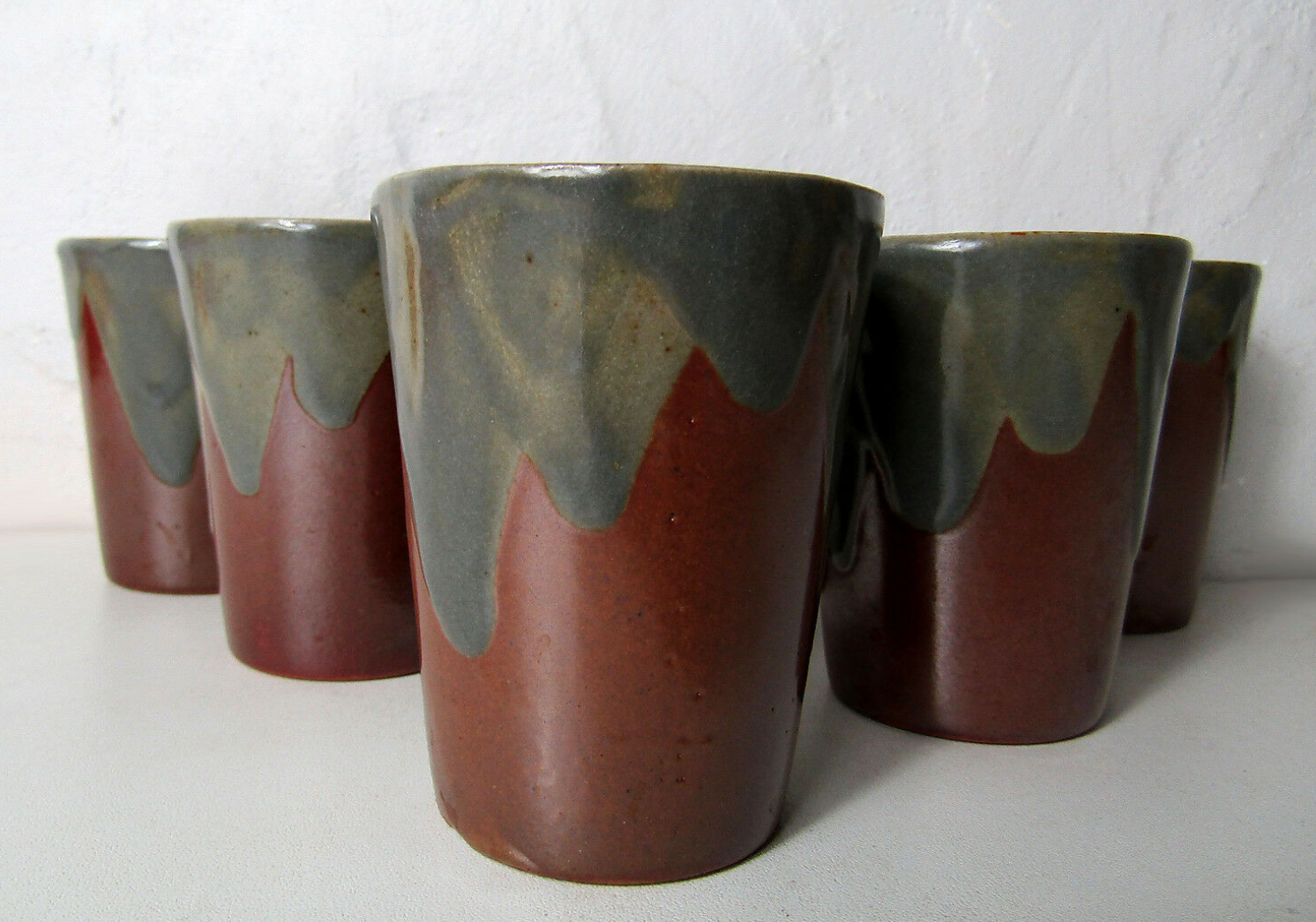 Set of 6 sandstone cups Vintage glasses cups pots