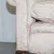 Victorian suite in damask, walnut frame, legs carved in lion's paw.