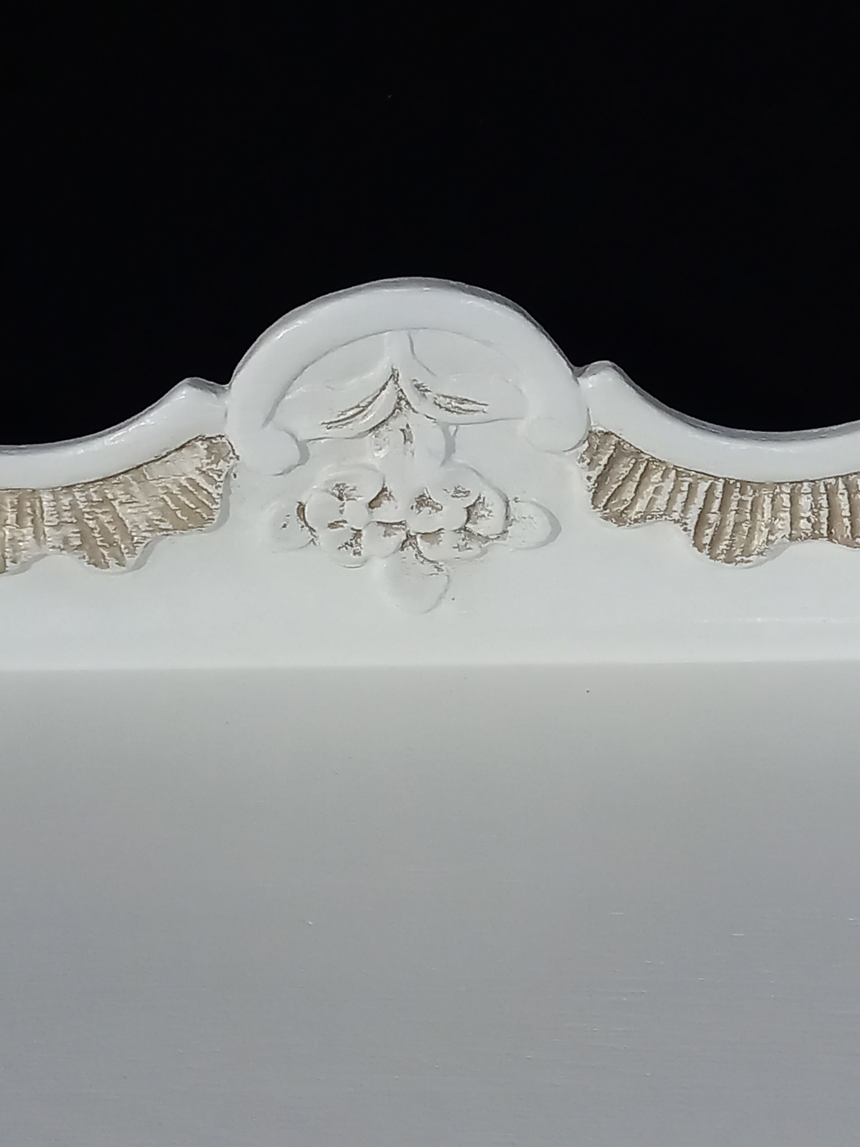 Old Louis XV Style Bedside Table in White and Gold