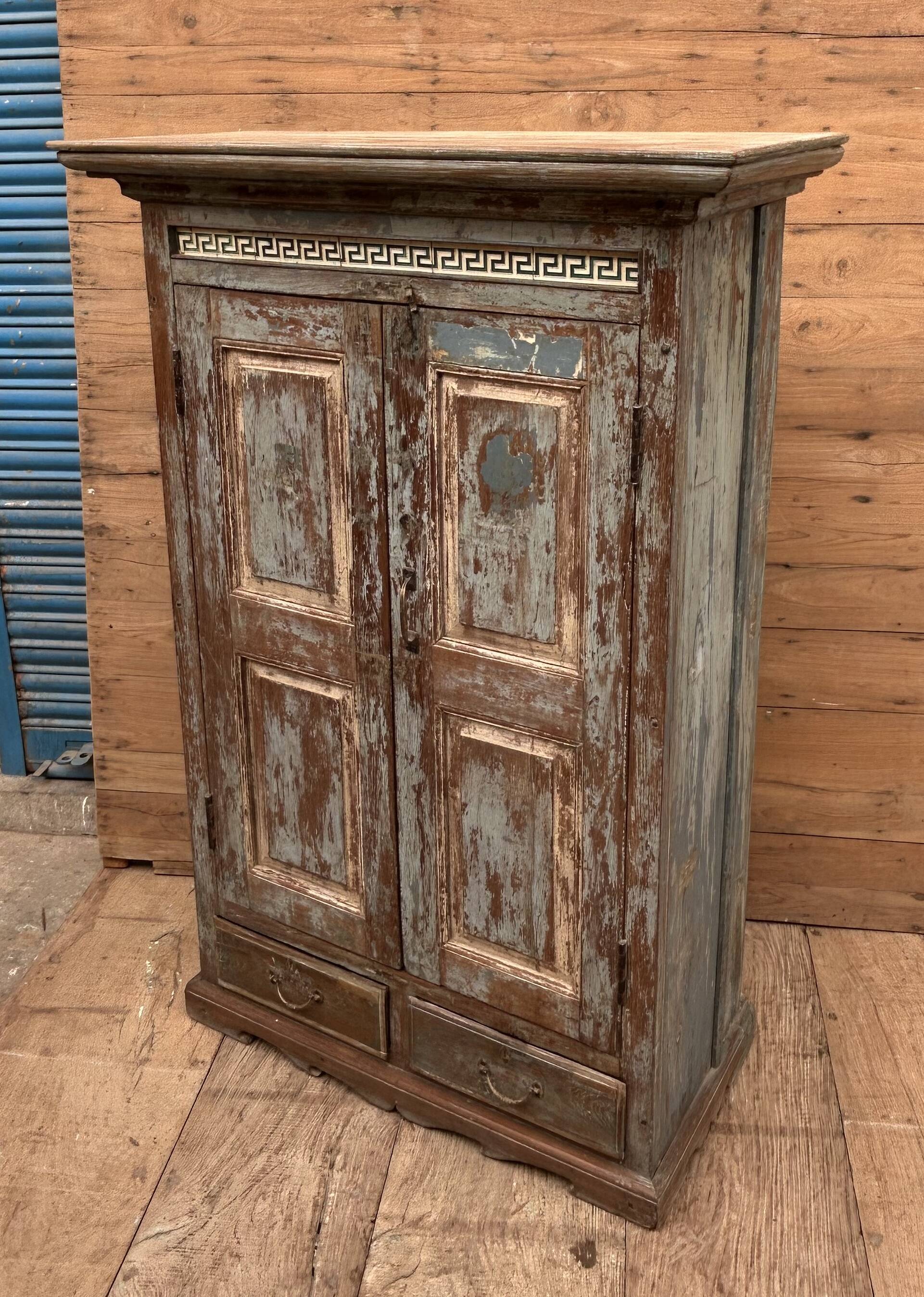 Rajasthani wardrobe in Burmese teak with original patina.