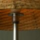 Grace table lamp in tin with rattan shade, 1930s
