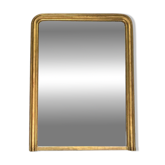 Antique mirror 150/116.5cm Louis-Philippe with pearl gold leaf.