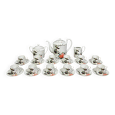 Service à thé en porcelaine de Limoges – Décor Asiatique “Oiseau et Pivoine