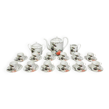 Limoges porcelain tea service – Asian decor "Bird and Peony"