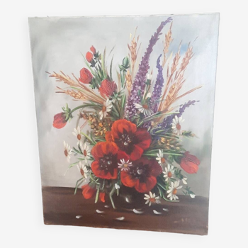 Tableau peinture bouquet de fleurs