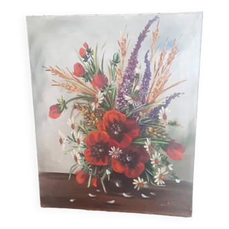 Tableau peinture bouquet de fleurs