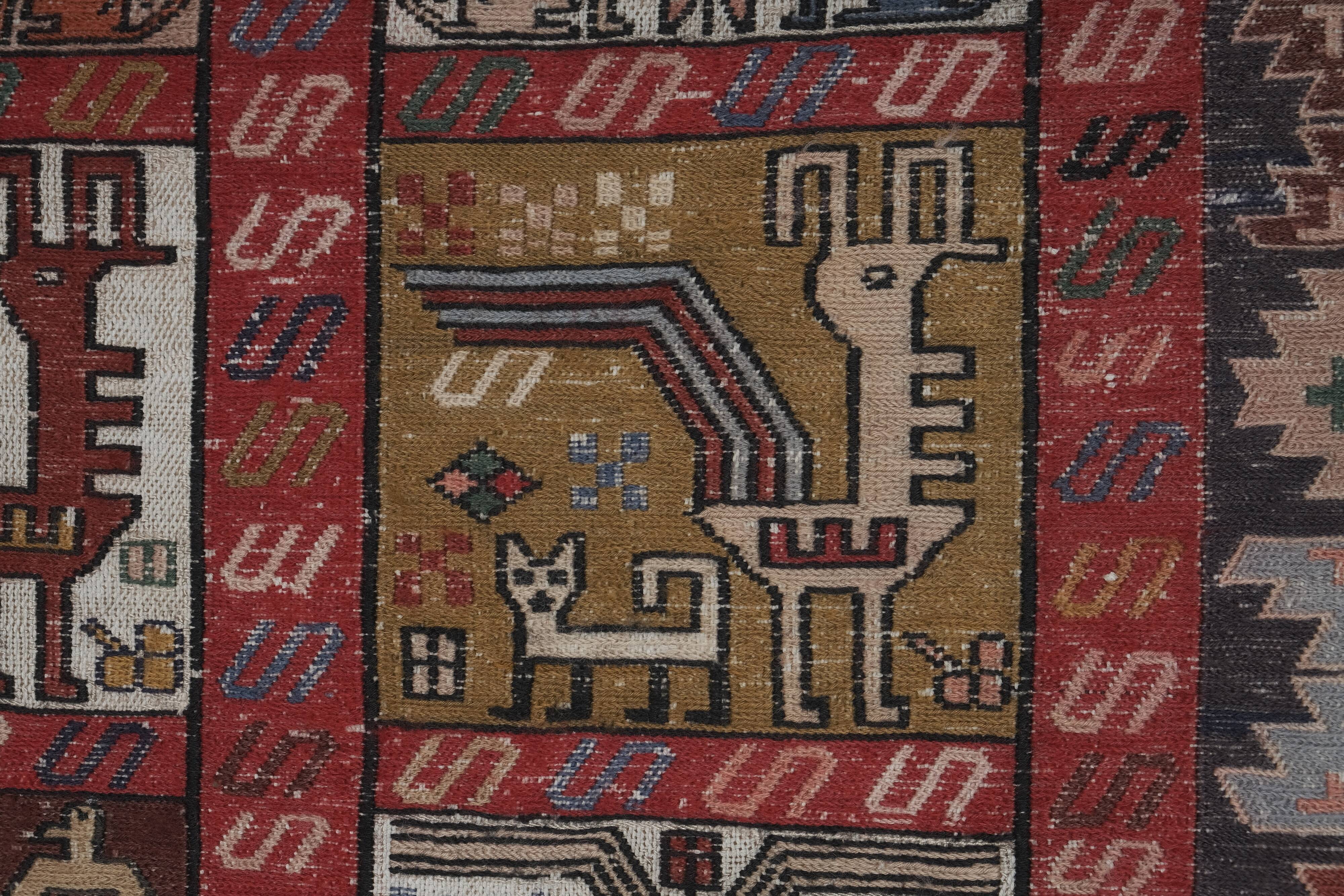 Vintage Turkish rug from Oushak, hand-woven 120x185 cm