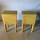 Pair of vintage carved wooden bedside tables.