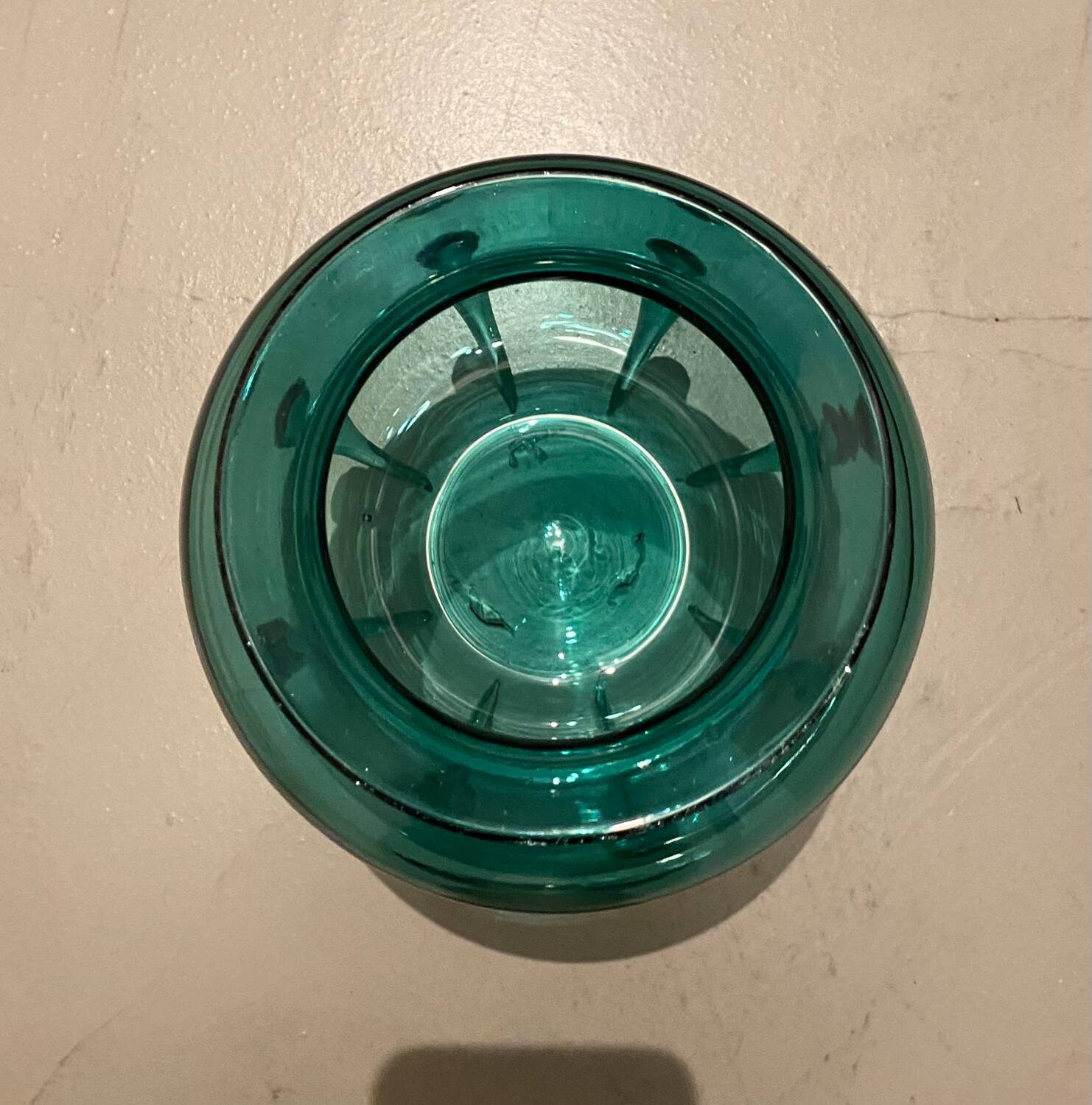 Art Deco green glass vase