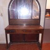 Wooden dressing table Courbet marquetry chevrons art deco Austrian