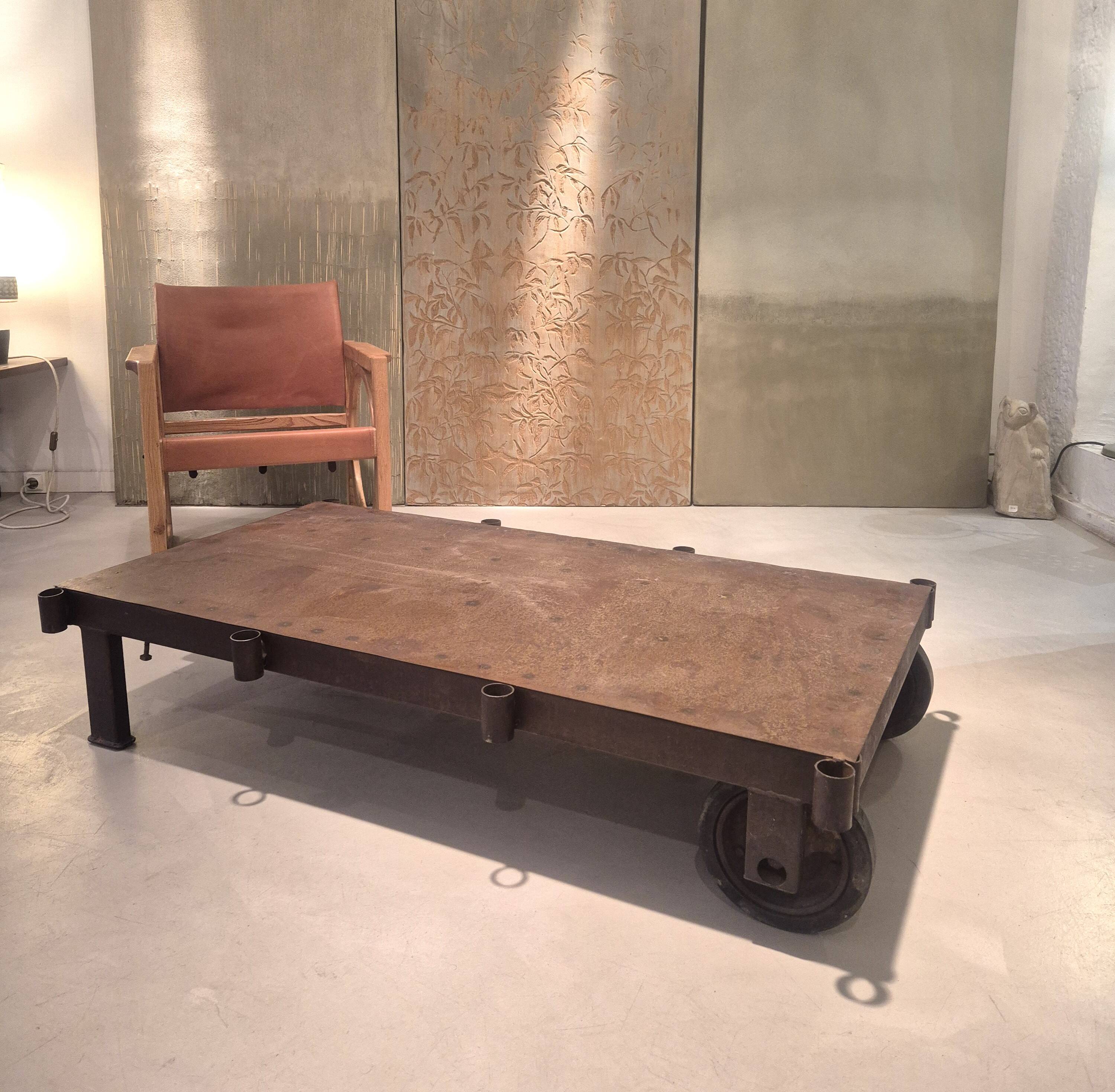 Vintage industrial coffee table, circa 1970