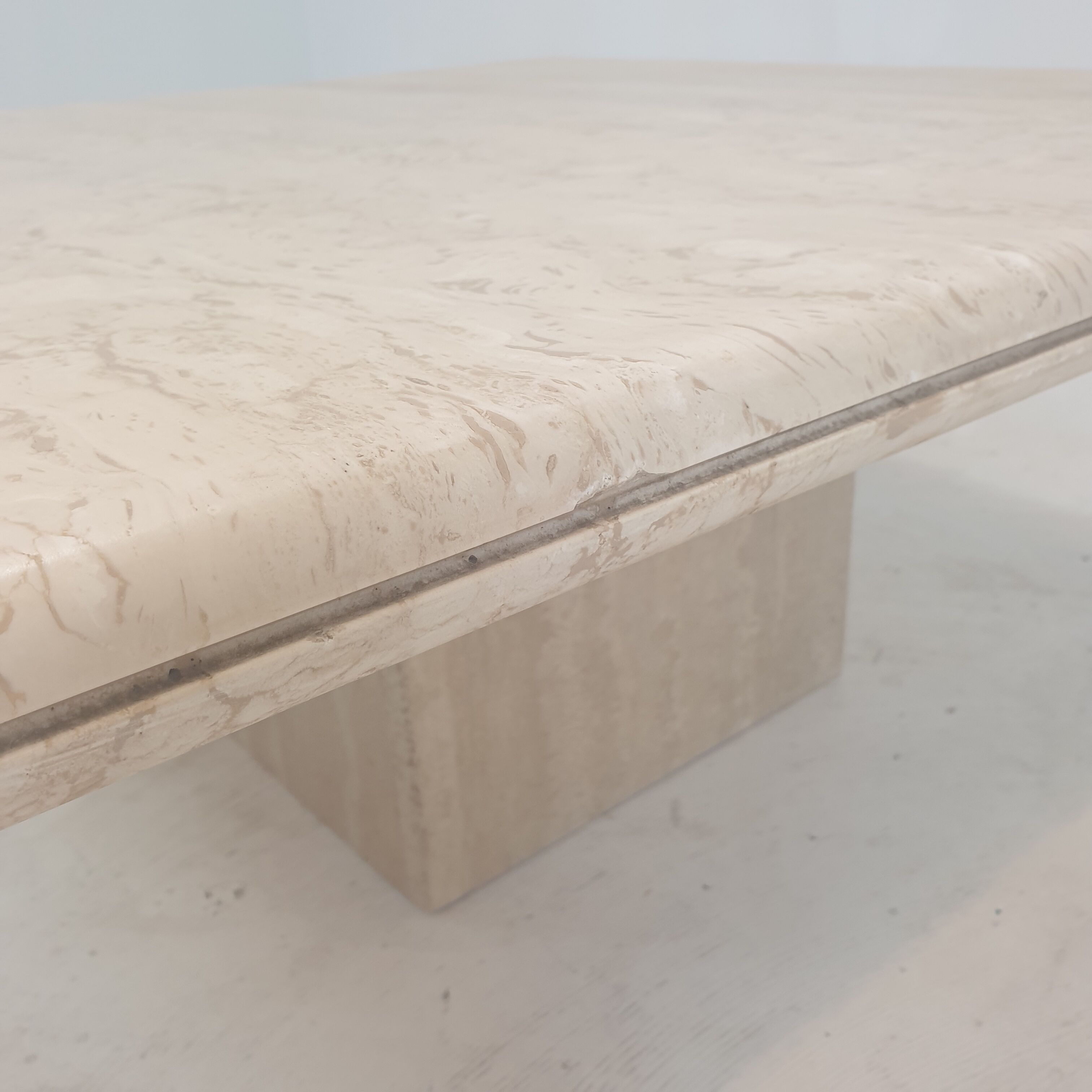 Italian Travertine Coffee Table, 1980's
