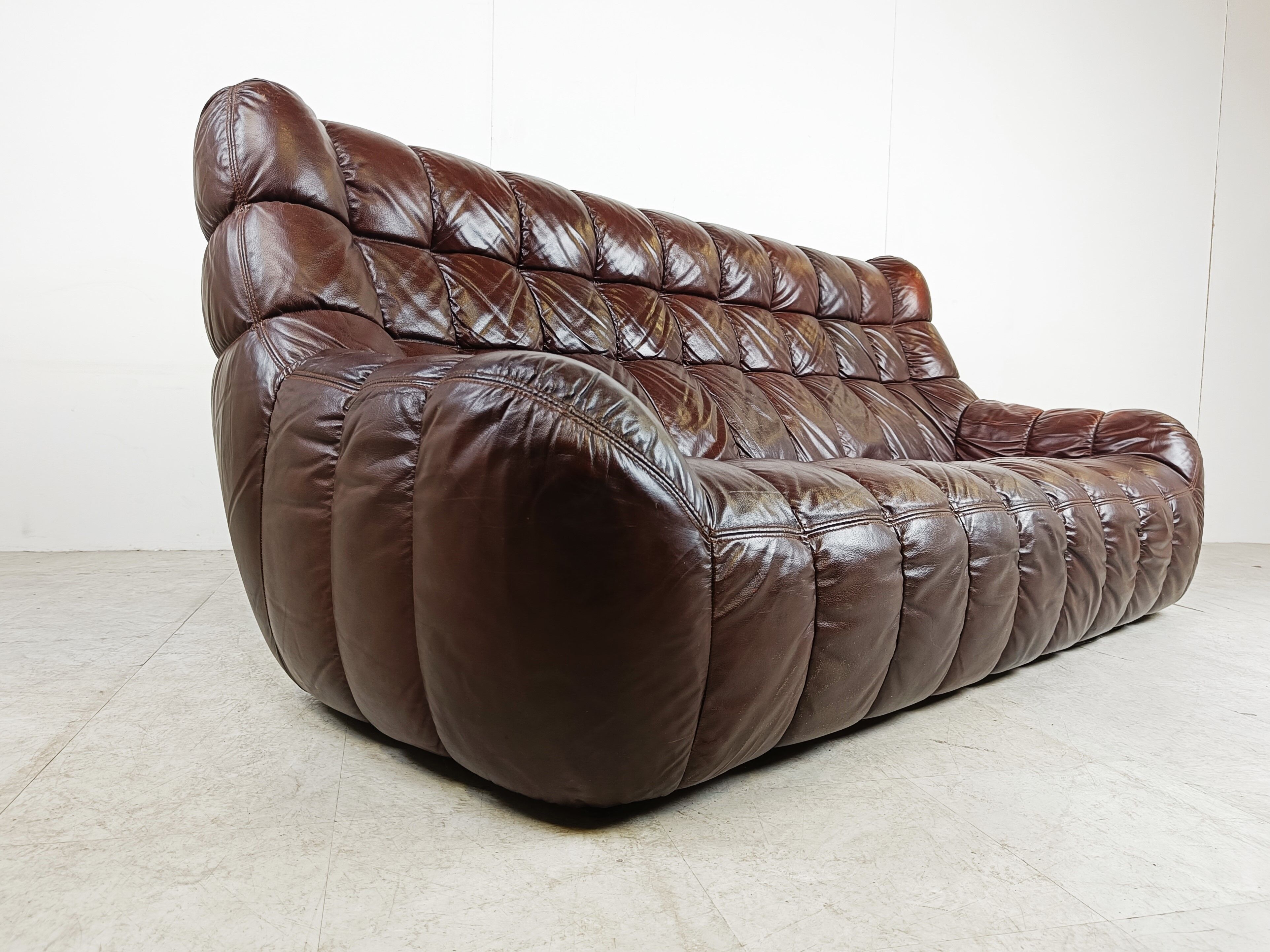 Vintage leather sofa 1970s