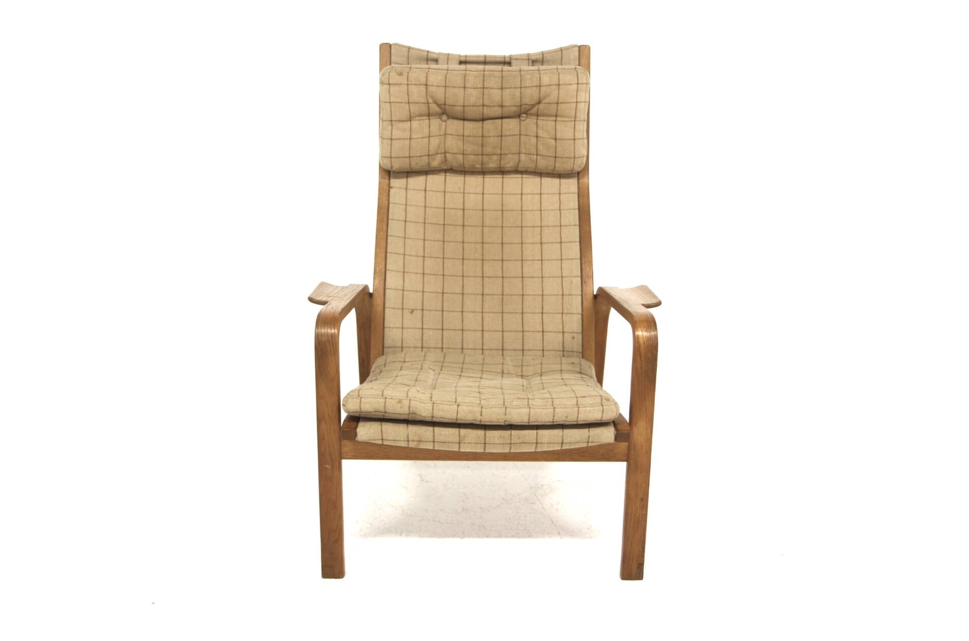 Scandinavian oak armchair, Yngve Ekström, Sweden, 1970