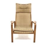 Scandinavian oak armchair, Yngve Ekström, Sweden, 1970