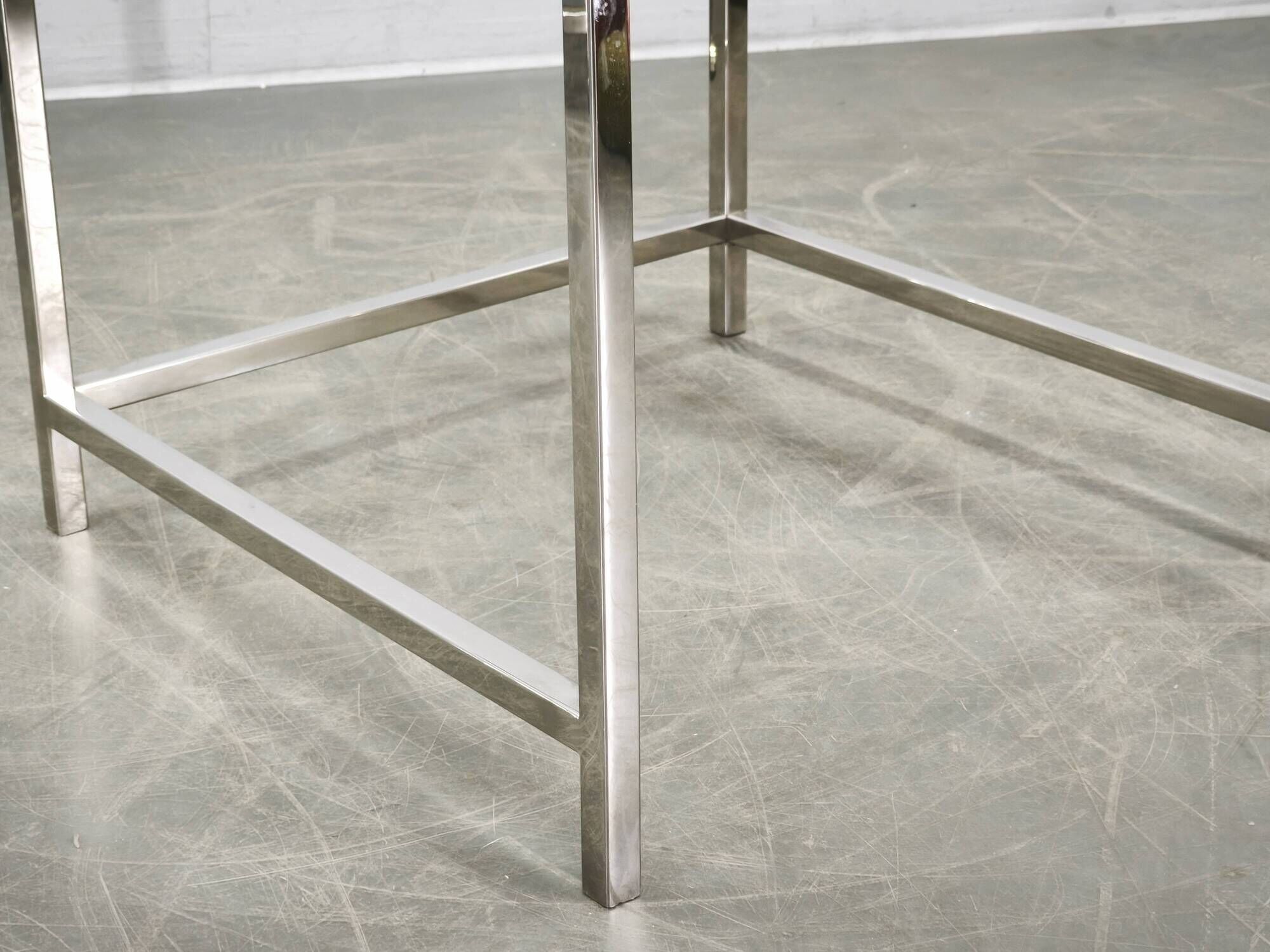 1970s Italian Chrome, Brass and Glass Nesting Tables, Set of Three