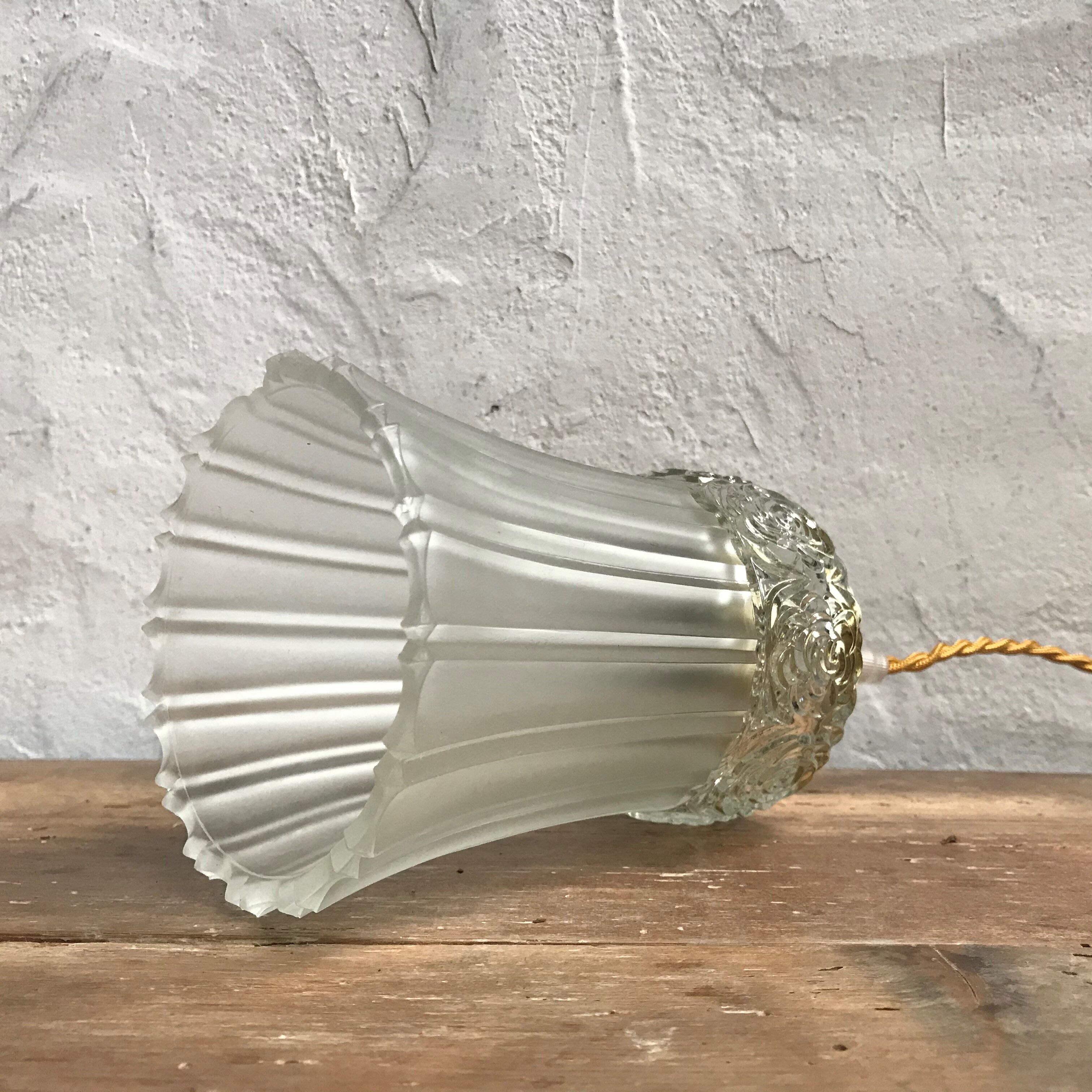 Art Deco-style glass hanging lamp