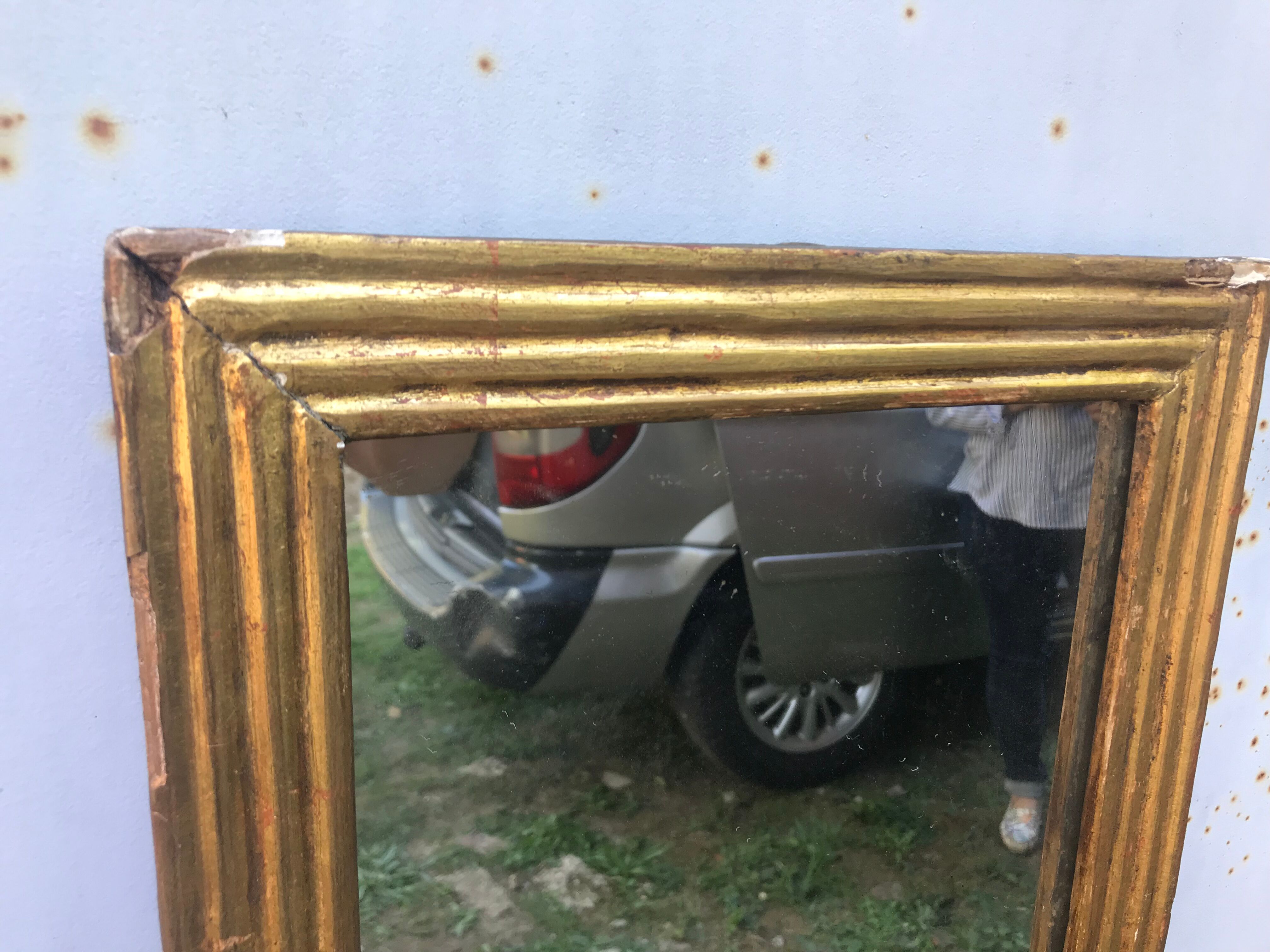 Mirror in between ancient gold leaf 31x97cm