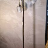 Chrome gold floor lamp 1960 has 70 molded glass shade 166x40