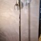 Chrome gold floor lamp 1960 has 70 molded glass shade 166x40