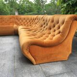 modular velvet sofa from the 70s