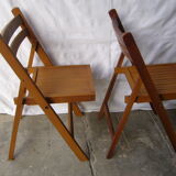 Chaises de jardin pliantes en bois verni