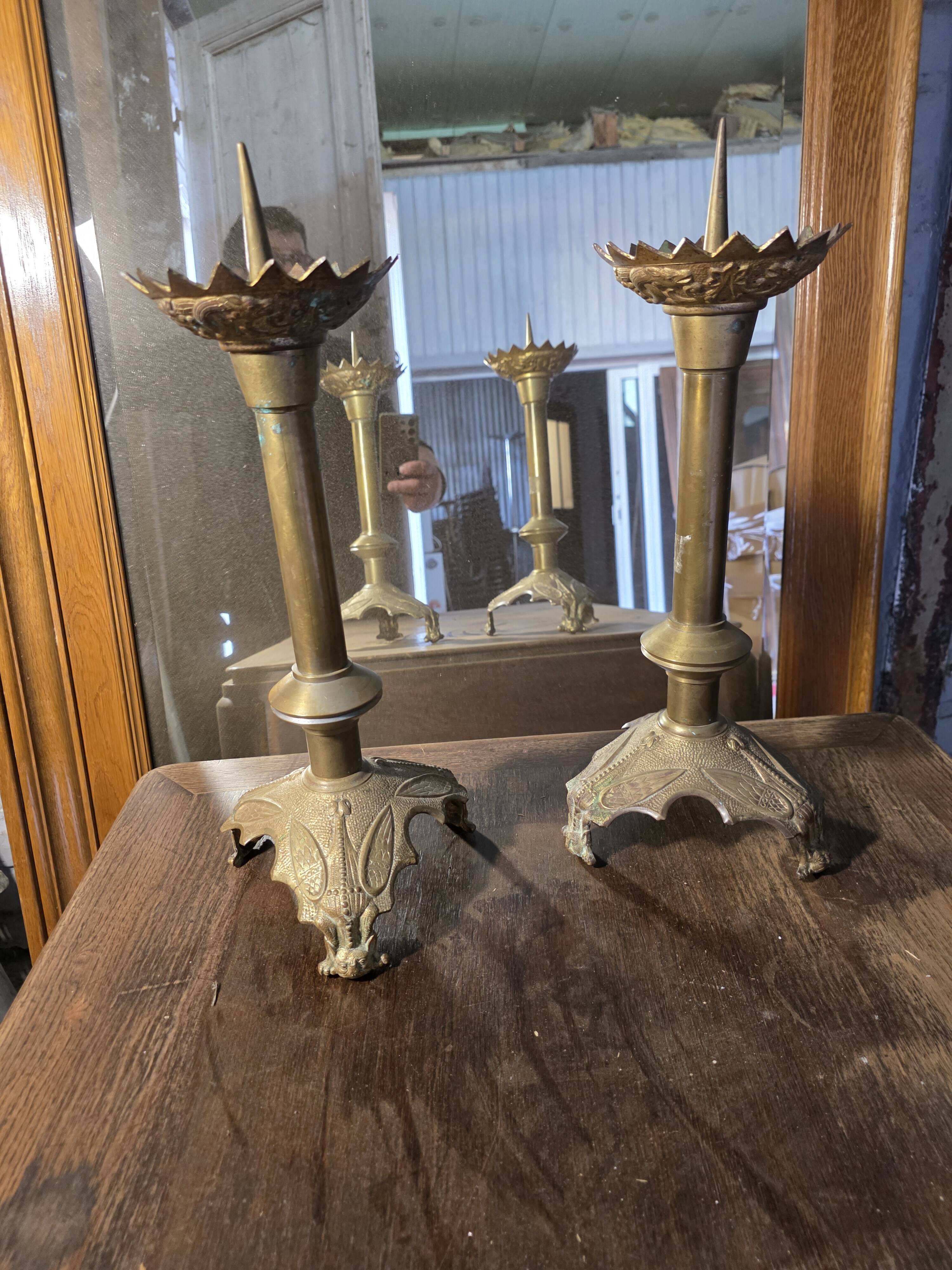 Pair of antique candlesticks