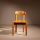 Six Dining Chairs in Pine Wood | Italy 1980s