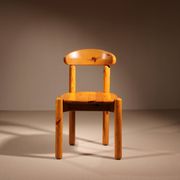 Six Dining Chairs in Pine Wood | Italy 1980s