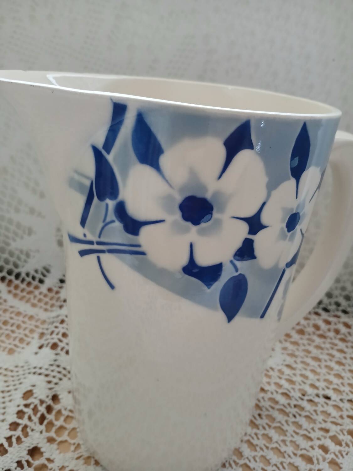 Large antique Saint Amand pitcher