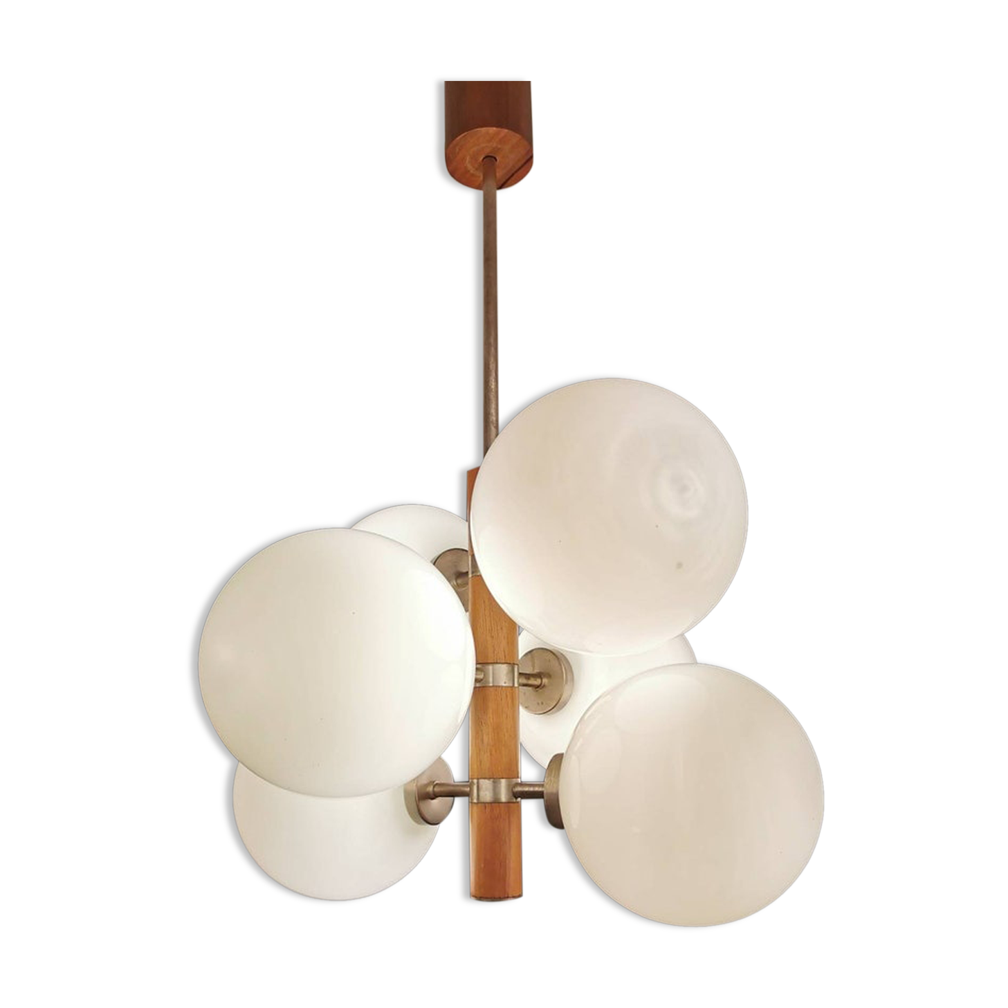 Chandelier 6 bulbs Temde Leuchten 1970s